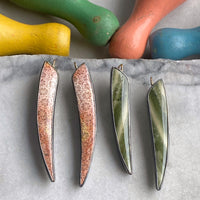 Fossilized Coral Tusk-shaped Earrings